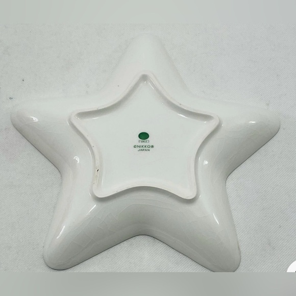Nikko Christmas Vintage Tree Star Trinket Candy Dish Plate Present Holiday Japan - Picture 2 of 10